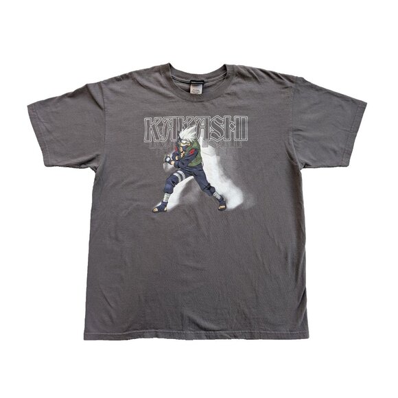 Vintage Naruto Kakashi Solo Shirt Mens XL Y2K Anime Gray Shonen Jump - Picture 1 of 7
